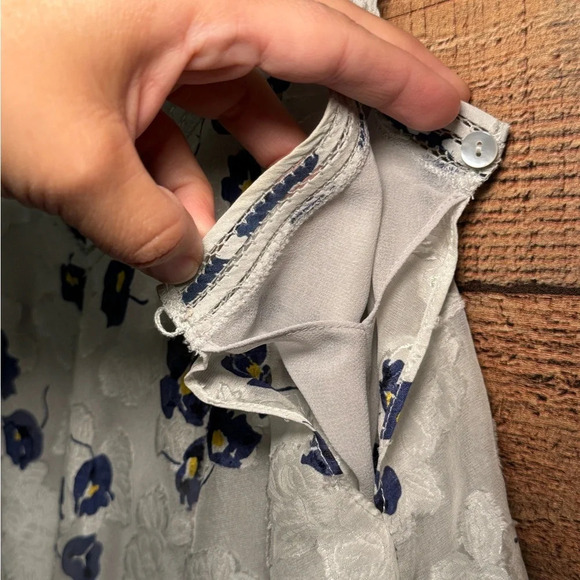 🌻 Derek Lam 10 Crosby Silk Tiered Midi Dress Lt Gray Women's sz 2 Floral Wedding - Picture 7 of 10